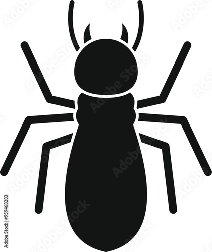 Simple termite icon silhouette, representing pest control and extermination services