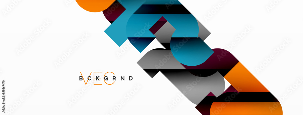 Abstract background. Colorful geometric curve shapes with black shadow lines effects Abstract background. Colorful geometric curve shapes with black shadow lines effects