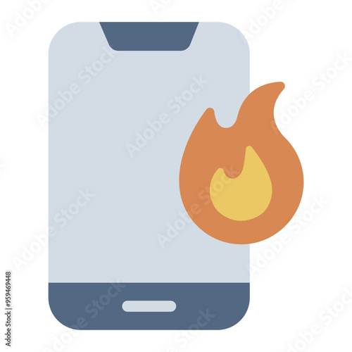 Phone overheating problem icon.