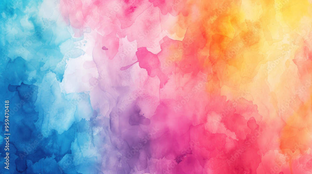 A vivid watercolor background blending a spectrum of colors from cool blues to warm pinks and yellows, creating a vibrant, abstract art piece. A vivid watercolor background blending a spectrum of colors from cool blues to warm pinks and yellows, creating a vibrant, abstract art piece.