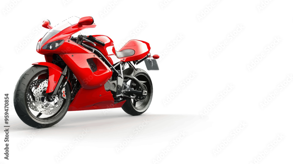 Fototapeta premium Red Sportbike on White Background