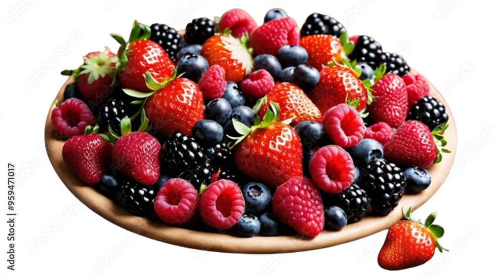 Obraz premium different red fruits in a bowl