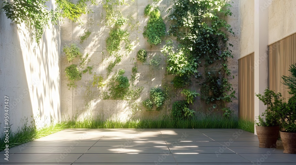 A Greenery-Covered Wall and Patio A Greenery-Covered Wall and Patio