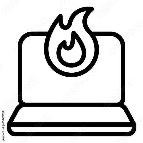 Icon of an overheating laptop.