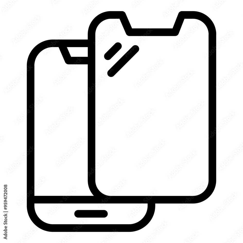 Icon representing a phone screen. Icon representing a phone screen.