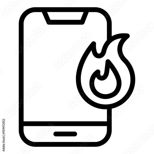 Phone overheating problem icon.