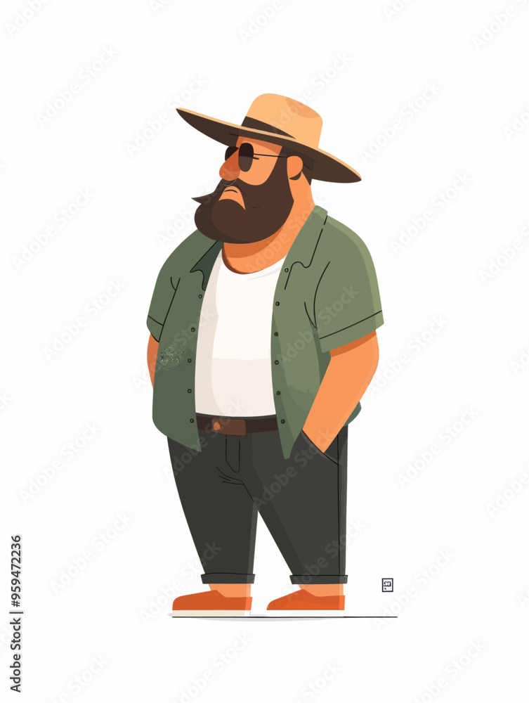 Stylish Man in Cowboy Hat and Sunglasses Stylish Man in Cowboy Hat and Sunglasses