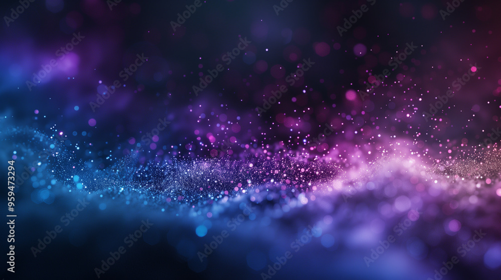 Abstract Glittering Particles in Dark Purple Gradient Abstract Glittering Particles in Dark Purple Gradient