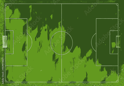Vibrant Green Soccer Field with White Lines and Goal Area