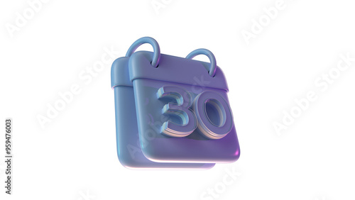3D Model dairly calendar day 30