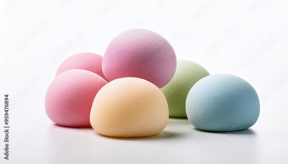 Colorfull mochi with white background isolated Colorfull mochi with white background isolated