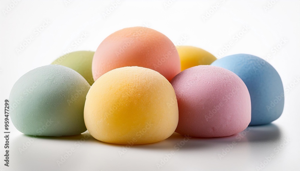 Colorfull mochi with white background isolated Colorfull mochi with white background isolated