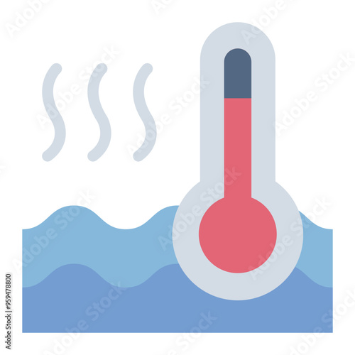 Icon representing water temperature control in aquaculture farming.