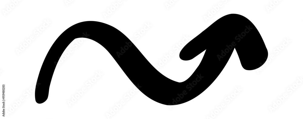 Hand drawn arrow vector icons. Doodle sketch black arrow design for business plan and education.