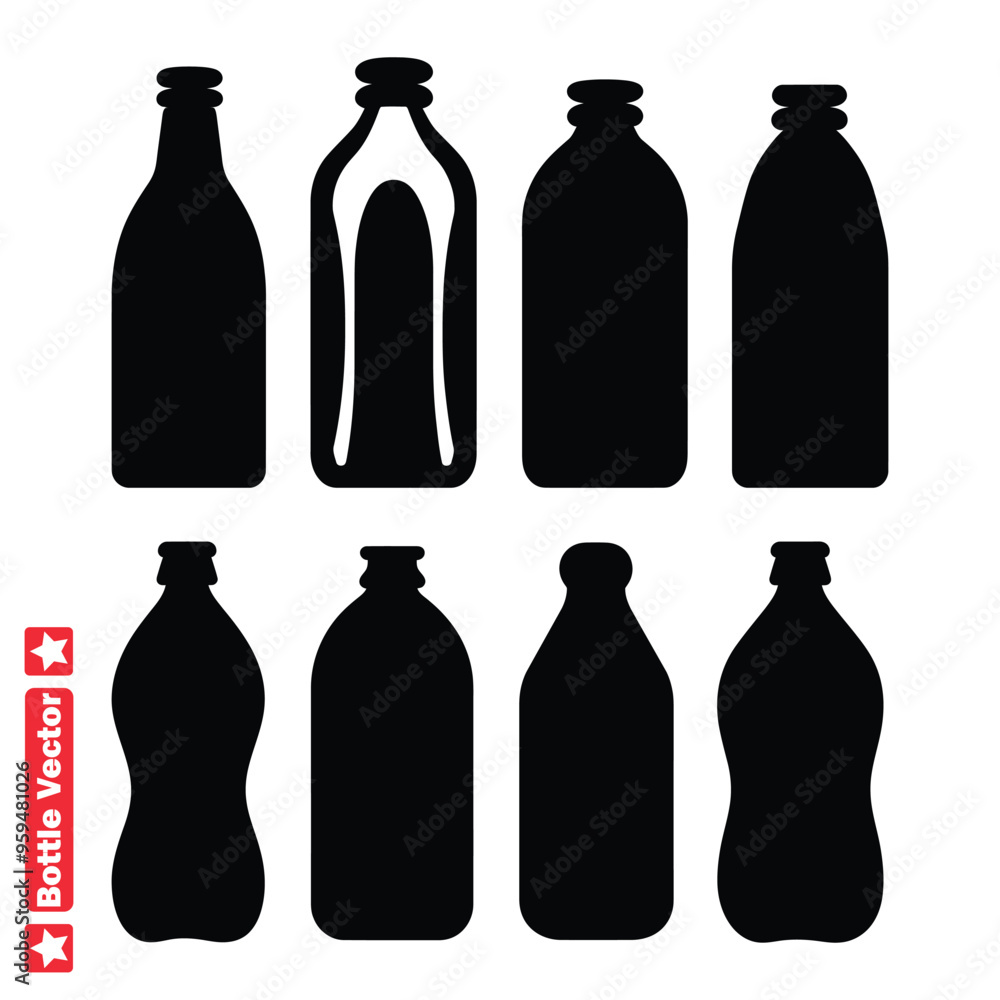 Sleek Bottle Vectors Enhance Your Designs with Stylish Silhouettes Sleek Bottle Vectors Enhance Your Designs with Stylish Silhouettes