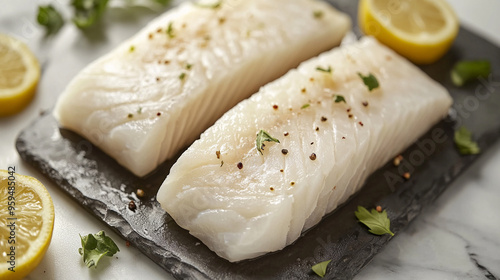 top view of a haddock fillet photo