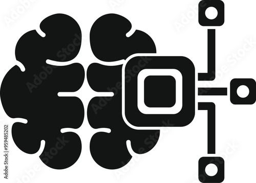 Human brain connected to a processor, symbolizing artificial intelligence and its potential to simulate human thought