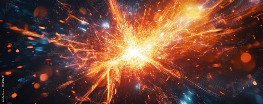 Electric sparks bursting from a central point, vibrant energy release, Abstract background, Explosive, vibrant Electric sparks bursting from a central point, vibrant energy release, Abstract background, Explosive, vibrant