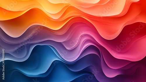 Vibrant Colorful Waves in Abstract Flowing Gradient Design photo