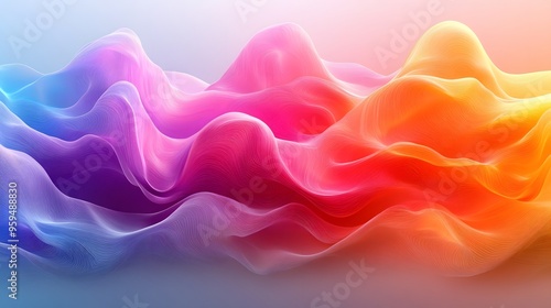 Vibrant Colorful Waves in Abstract Flowing Gradient Design photo