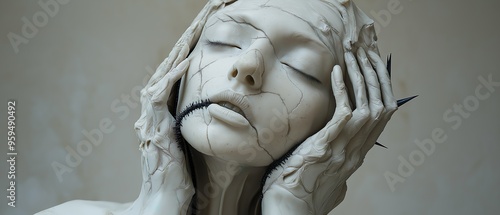 Art Sculpture On The Theme Of Man And Religion.  Illustration On The Theme Of Sculptures And Exhibitions, Art And Man. Generative AI