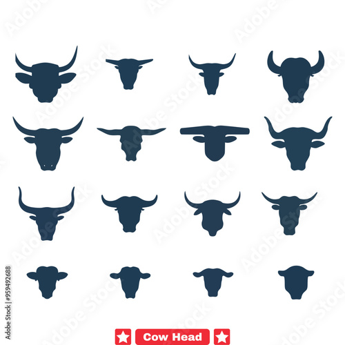 Farm Friendly Cow Head Silhouettes A Must Have for Designers