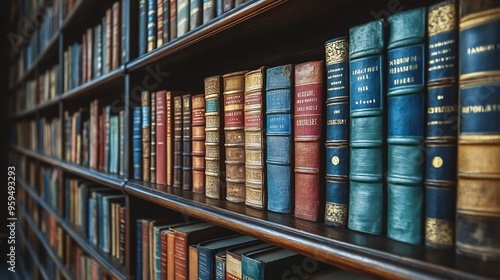 Vintageinspired bookstore scene shelves filled with books