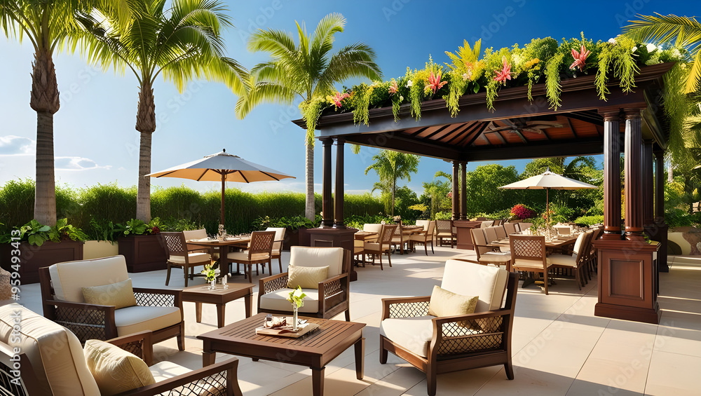 Fototapeta premium Backyard Garden Chairs