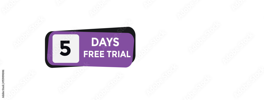 5 days free trial Countdown number banner templates. time icon. Vector Illustration
5 days free trial Countdown number banner templates. time icon. Vector Illustration