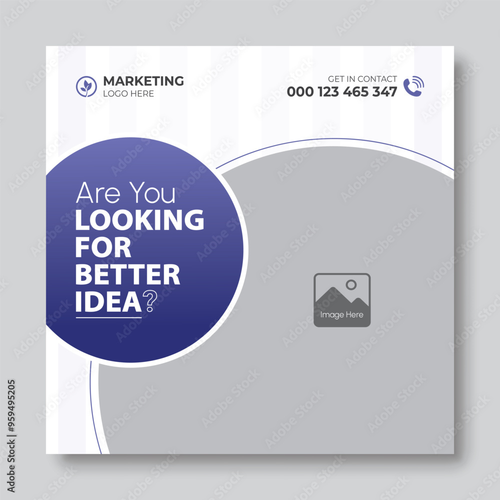 Fototapeta premium Digital marketing agency social media post and web banner template