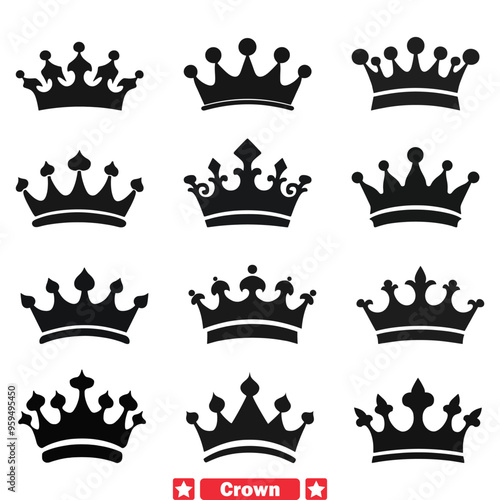 Crowning Achievements Magnificent Crown Silhouette Set for Success