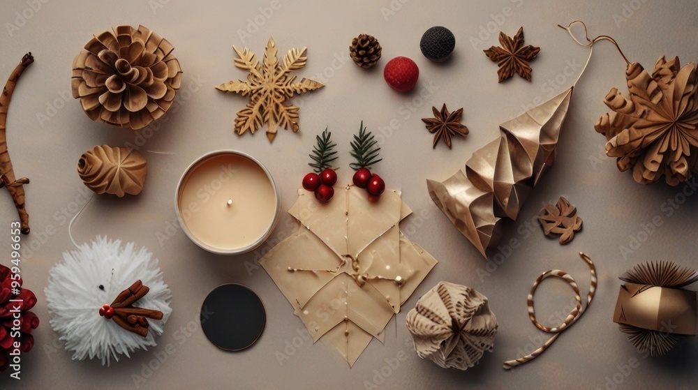 flat lay Christmas composition flat lay Christmas composition