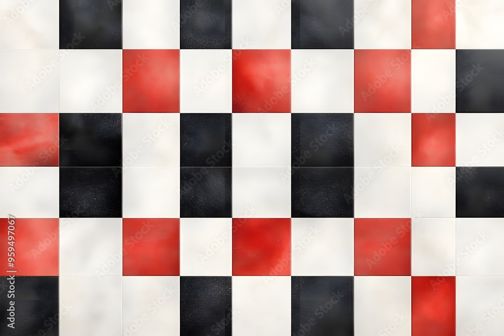 Checkerboard Pattern A pattern featuring alternating squares of two colors, often used in flooring and textiles., Checkerboard Pattern A pattern featuring alternating squares of two colors, often used in flooring and textiles.,
