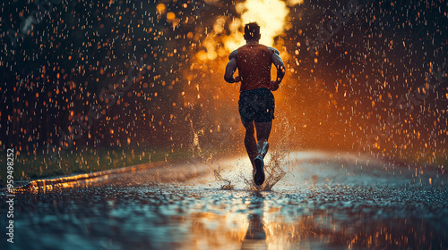 An athlete running on a rai...