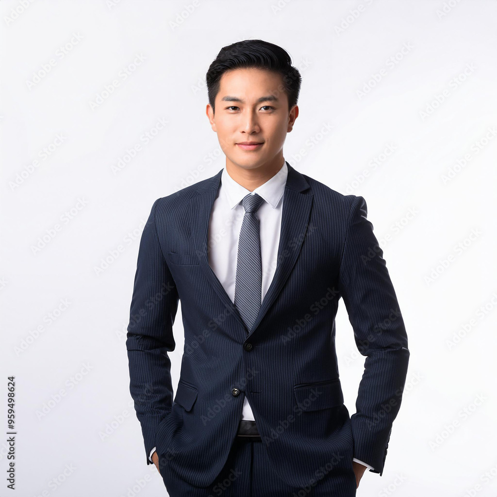 A model wearing a company employee's uniform. A model wearing a company employee's uniform.