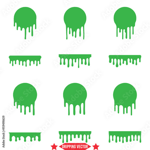 Dynamic Dripping Shapes  Modern Vector Silhouettes for All Projects