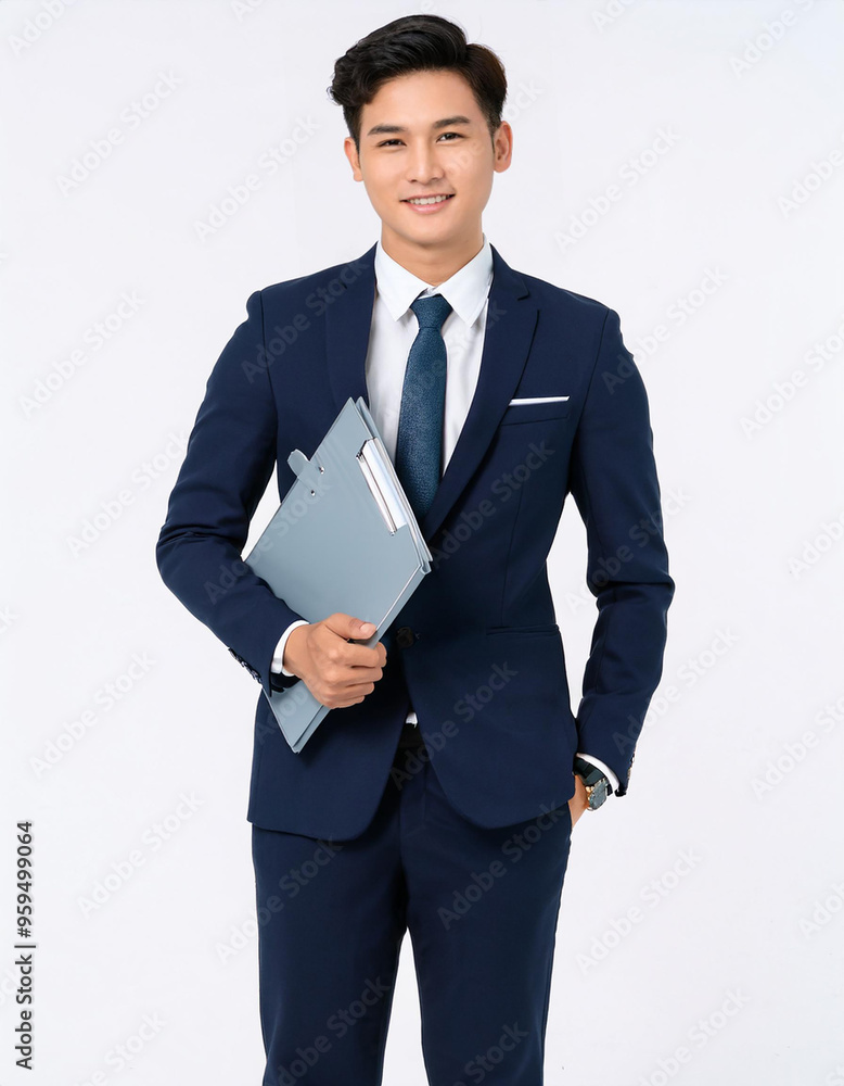 A model wearing a company employee's uniform. A model wearing a company employee's uniform.