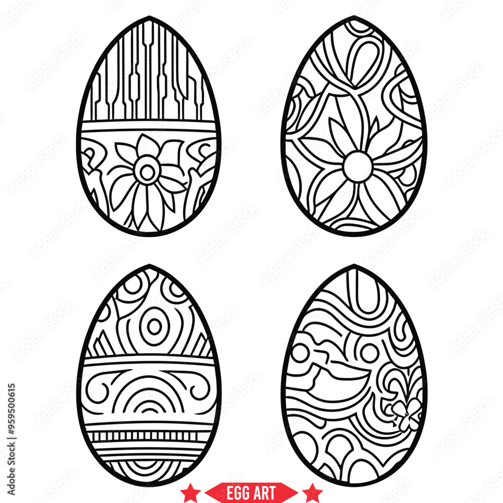 Inspiring Egg Art Vector Set Embrace the Beauty of Simplicity in Design Inspiring Egg Art Vector Set Embrace the Beauty of Simplicity in Design