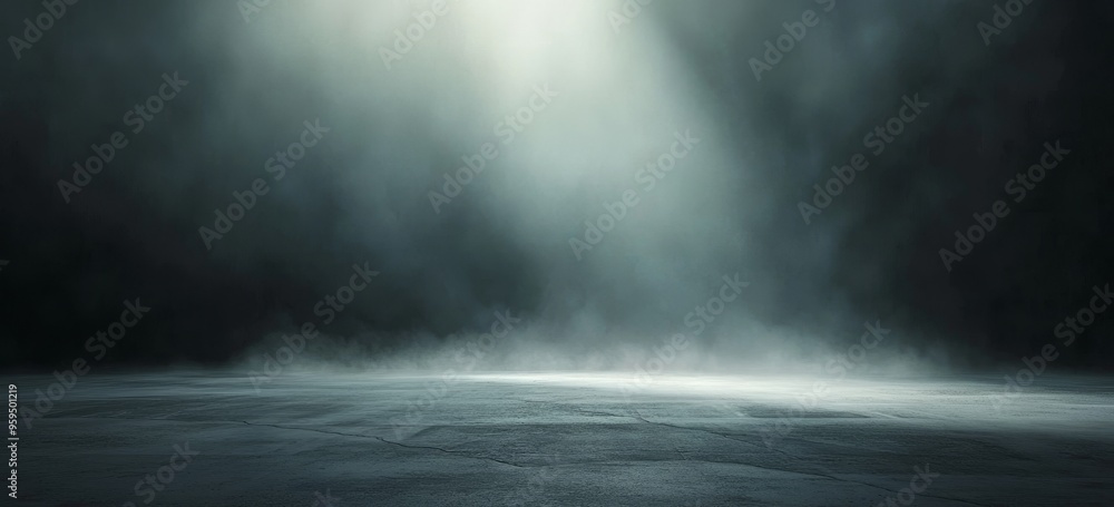 Dramatic Spotlight on a Smoky, Grungy Surface. Dramatic Spotlight on a Smoky, Grungy Surface.