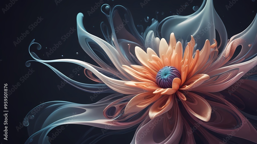 Obraz premium abstract dynamic background with flowers