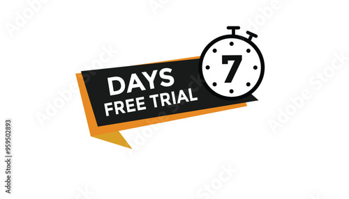 7 days free trial Countdown number banner templates. time icon. Vector Illustration 
