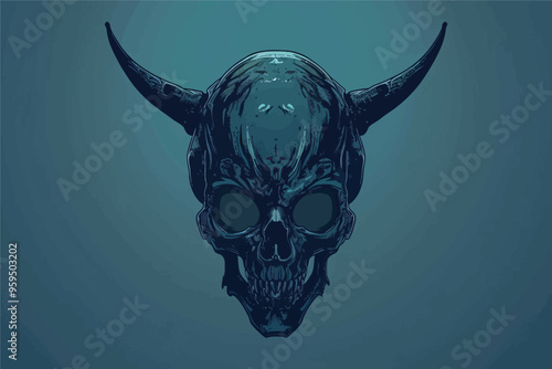 Dark and Menacing Bull Skull