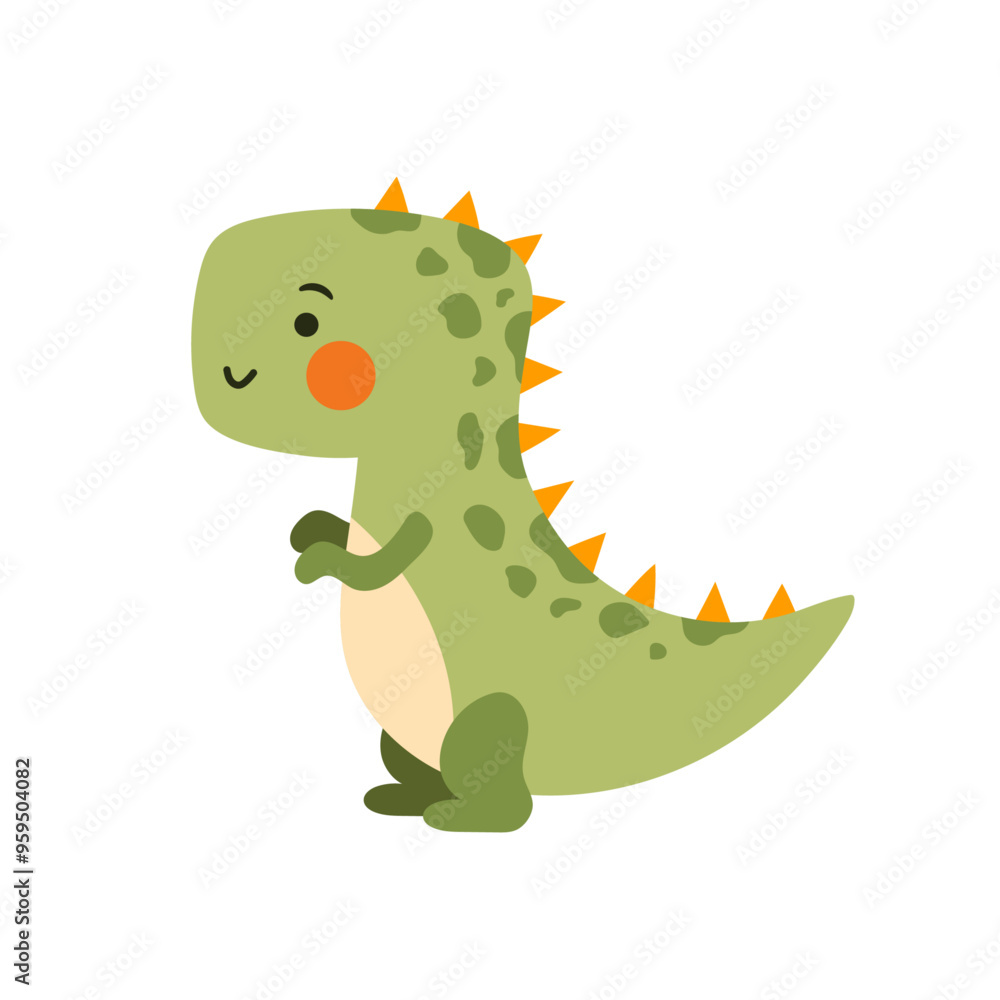 Illustration of a cute dinosaur isolated on a white background Illustration of a cute dinosaur isolated on a white background