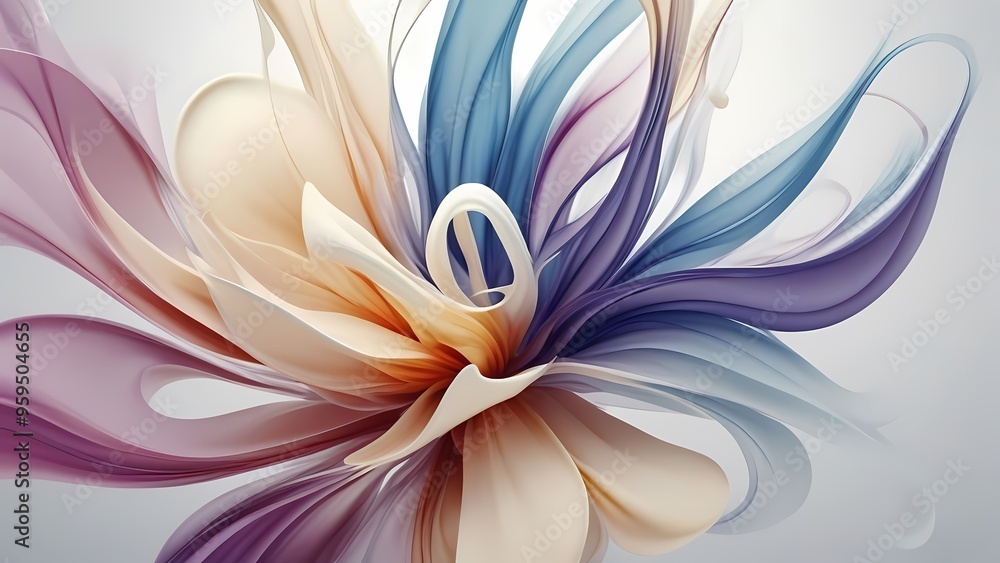 abstract dynamic background with flowers