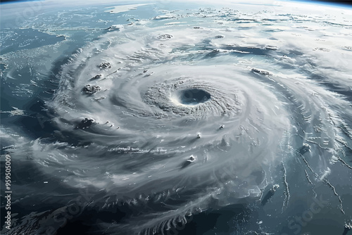 Hurricane-like storm swirling over the ocean