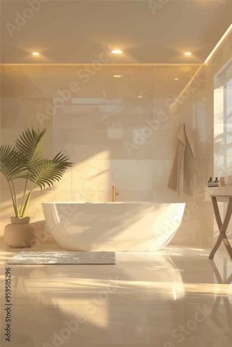 Luxurious Bathroom with Modern Design and Natural Lighting