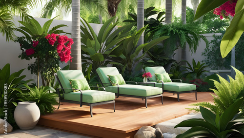 The arm chair sofa serves beautifully on the side of the garden