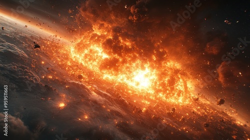 Planet Exploding - A Cosmic Disaster