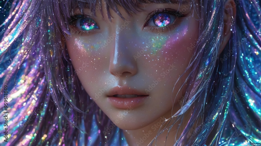 semi realistic artwork close up beautiful japanese or asian women under the rains and snow with cool background semi realistic artwork close up beautiful japanese or asian women under the rains and snow with cool background