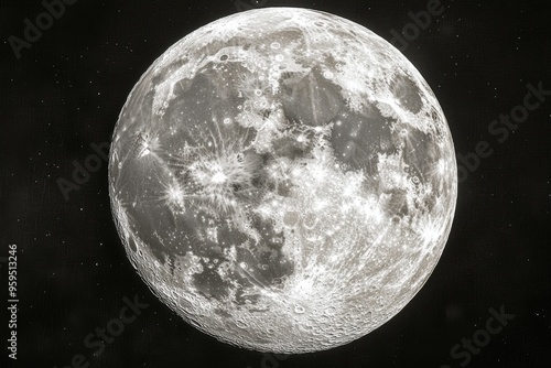 Full moon with craters visible
